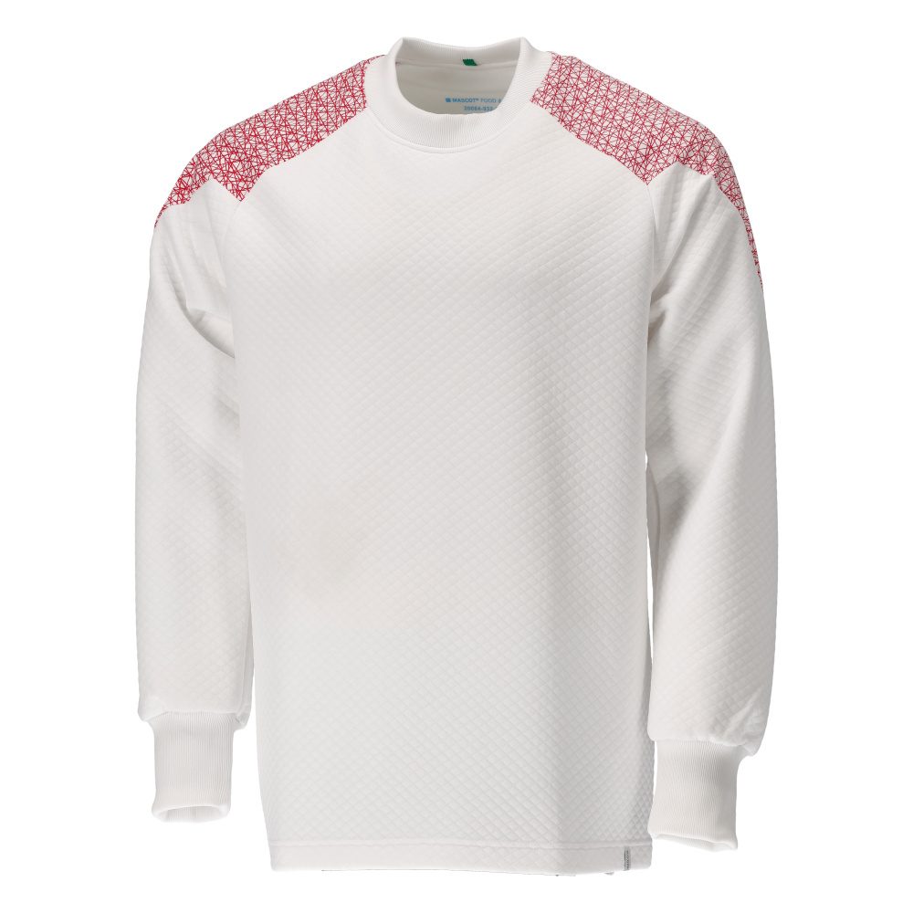 Sweatshirt 20084 - 06202 - wit/signaalrood