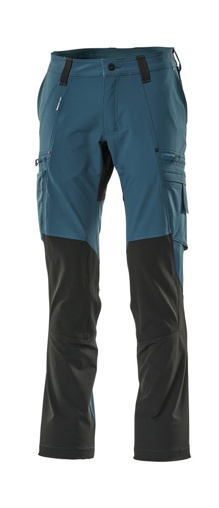 Broek 21679 - 4409 - donkerpetrol/zwart