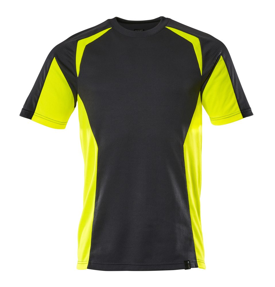 T-shirt 22082 - 0917 - zwart/hi-vis geel