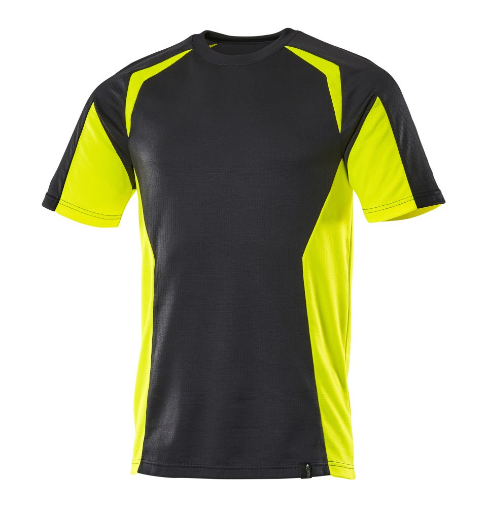 T-shirt 22082 - 0917 - zwart/hi-vis geel