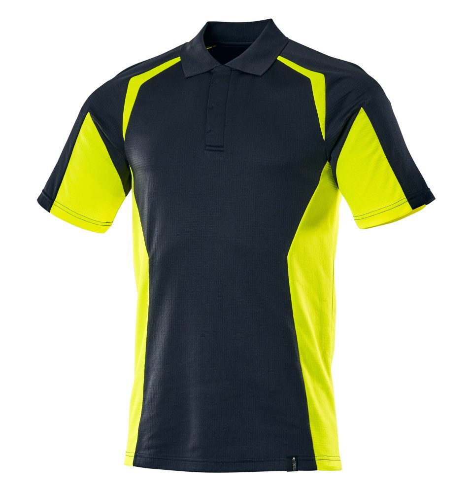 Poloshirt 22083 - 01017 - donkermarine/hi-vis geel