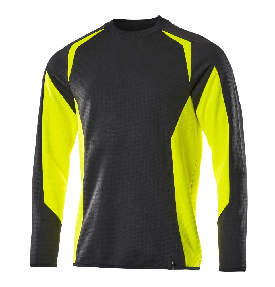 Sweatshirt 22084 - 0917 - zwart/hi-vis geel