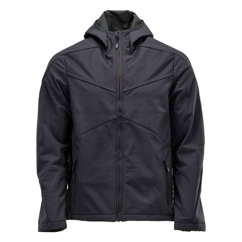 Softshell jas met capuchon Customized 22102 - 09 - zwart