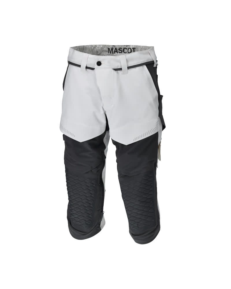 Driekwart broek met kniezakken 22249 - 0689 - wit/steengrijs