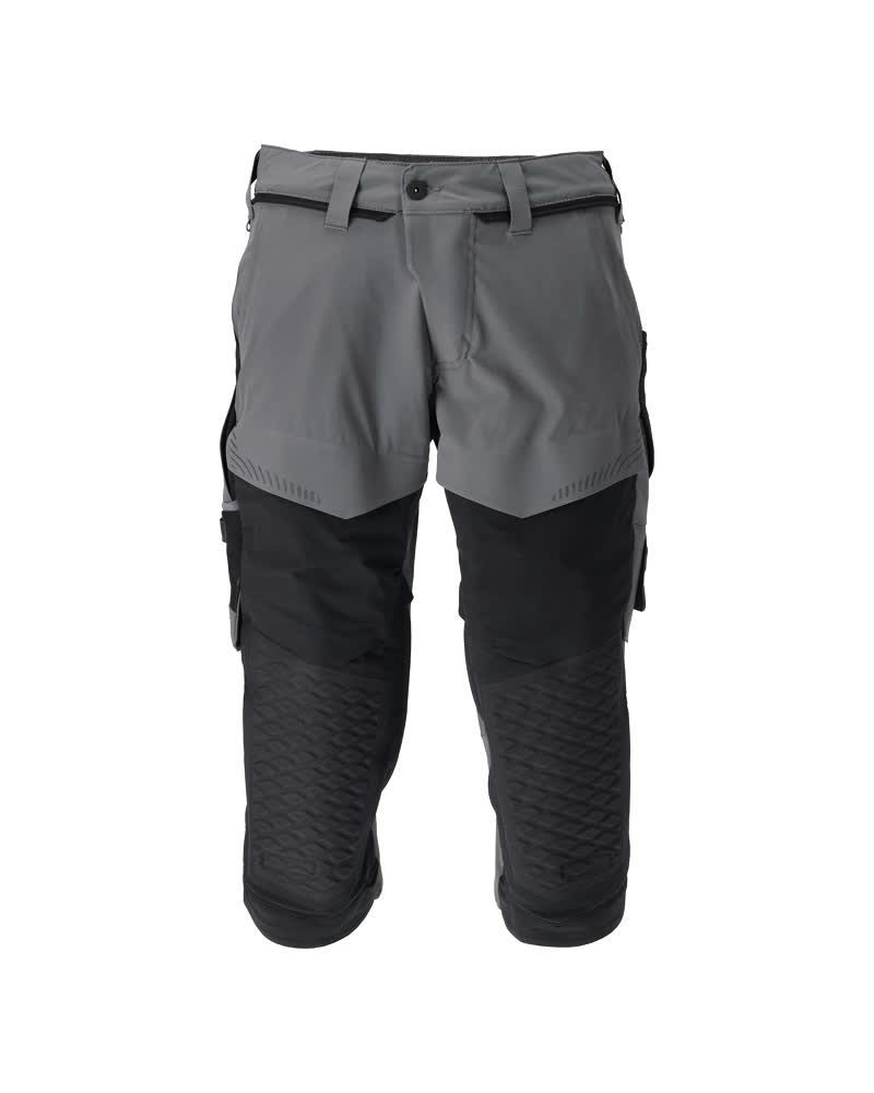 Driekwart broek met kniezakken 22249 - 8909 - steengrijs/zwart