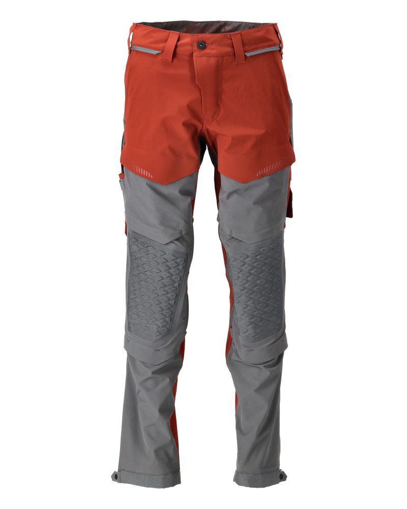 Broek met kniezakken 22279 - 2489 - herfstrood/steengrijs