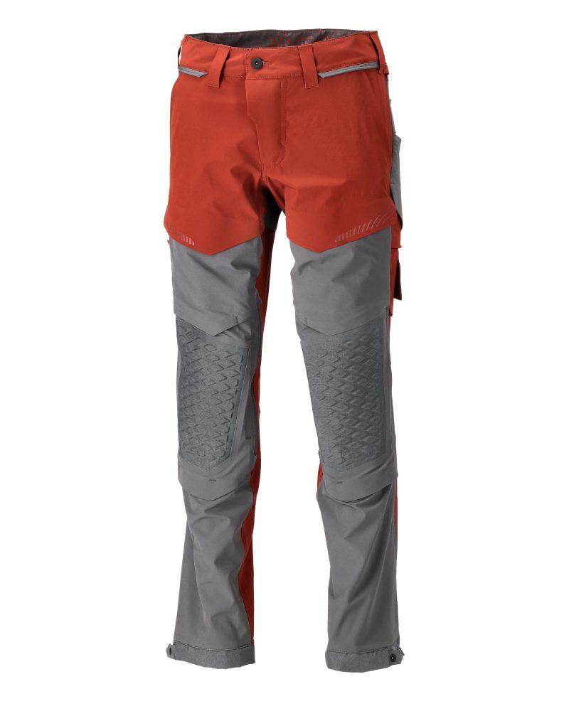 Broek met kniezakken 22279 - 2489 - herfstrood/steengrijs