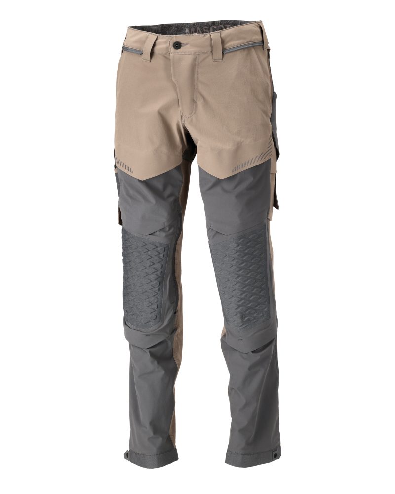 Broek met kniezakken 22279 - 5689 - donkerzand/steengrijs