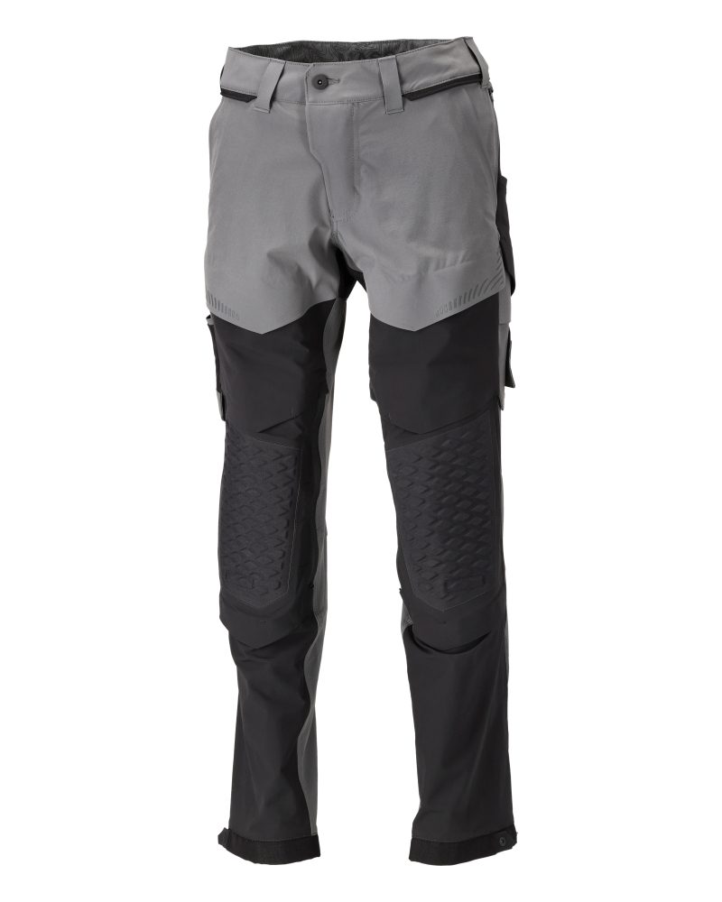 Broek met kniezakken 22279 - 8909 - steengrijs/zwart