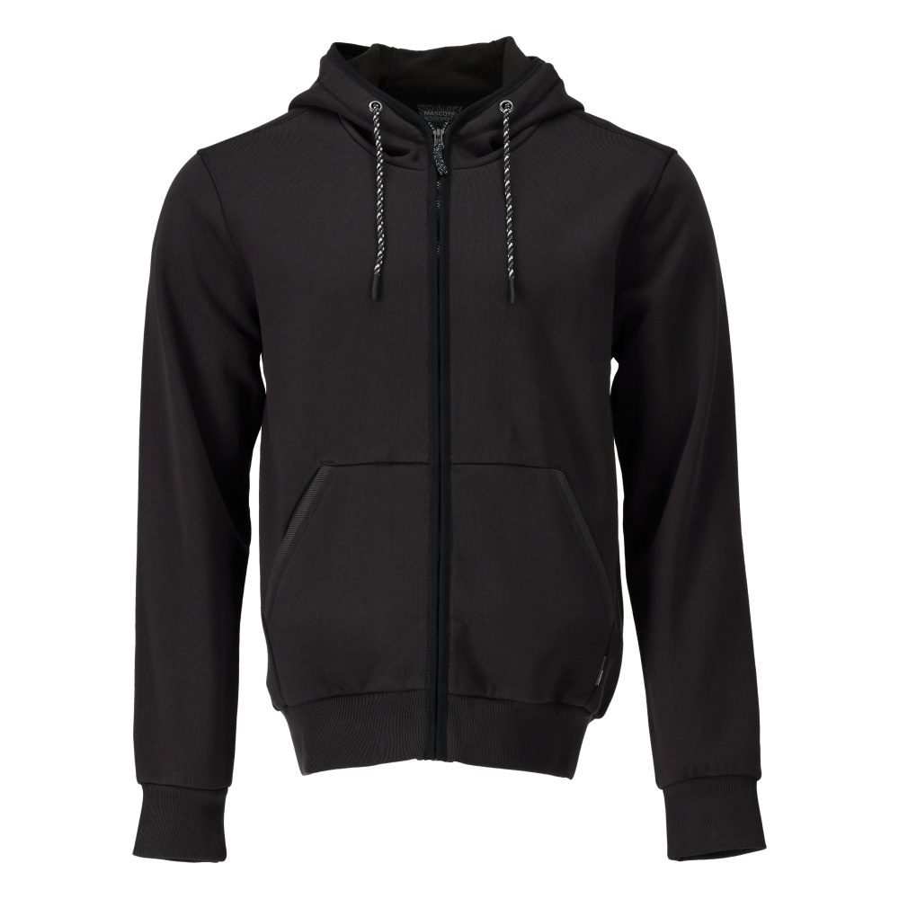 Capuchontrui met rits 22486 - 09 - zwart