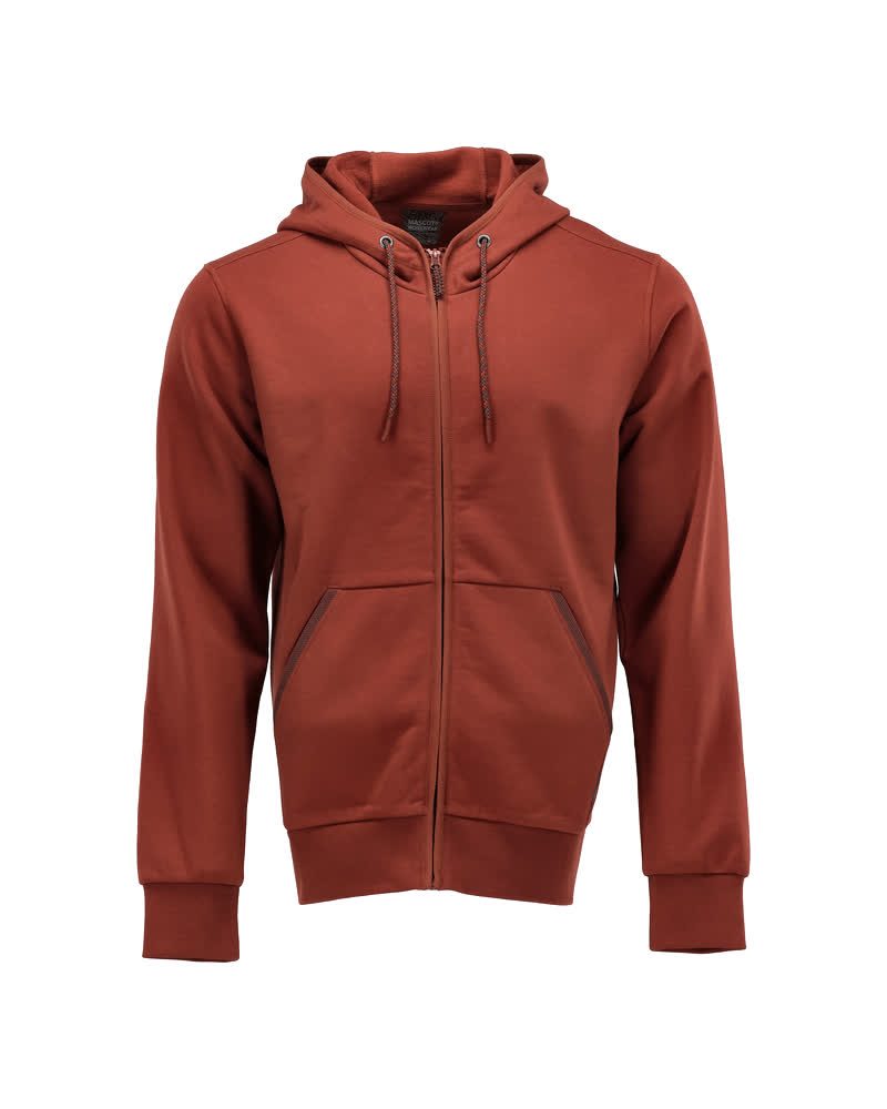 Capuchontrui met rits 22486 - 24 - herfstrood