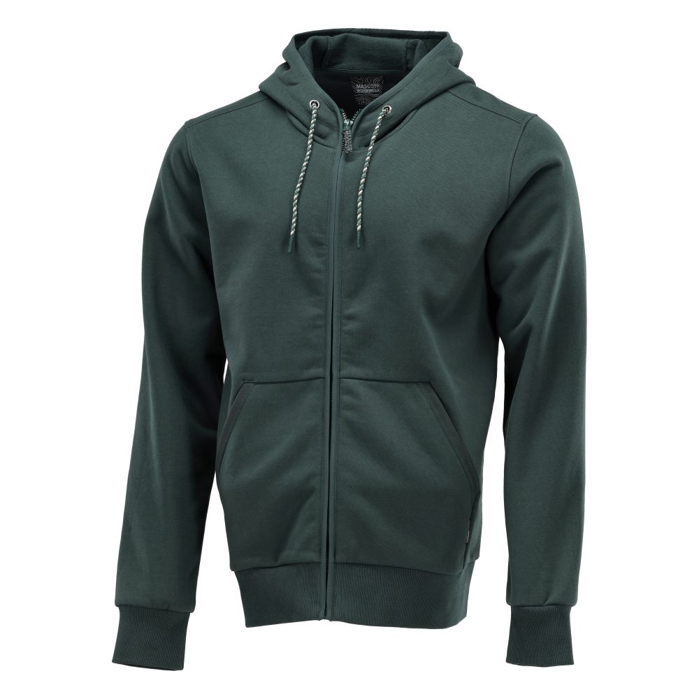 Capuchontrui met rits 22486 - 34 - bosgroen