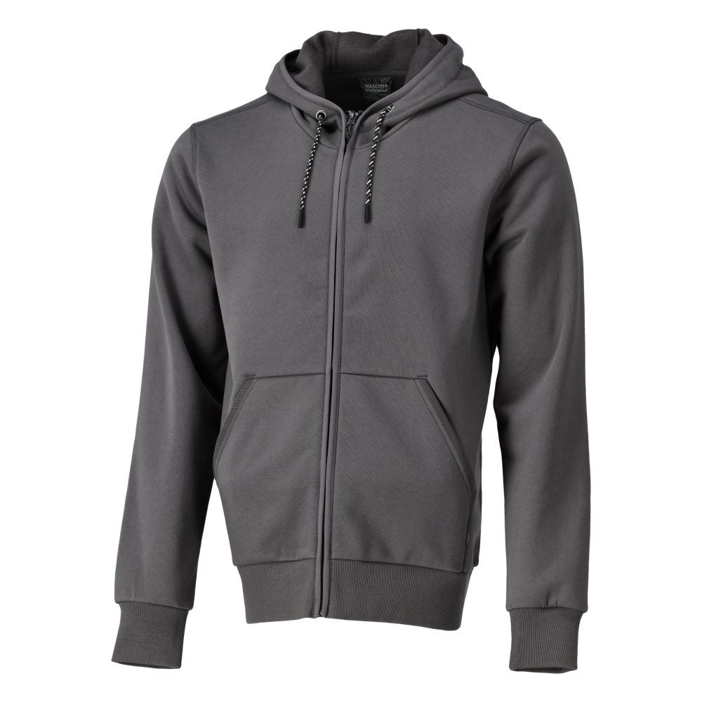 Capuchontrui met rits 22486 - 89 - steengrijs