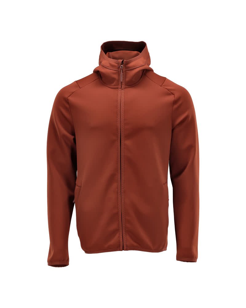 Fleecetrui met capuchon 22586 - 24 - herfstrood
