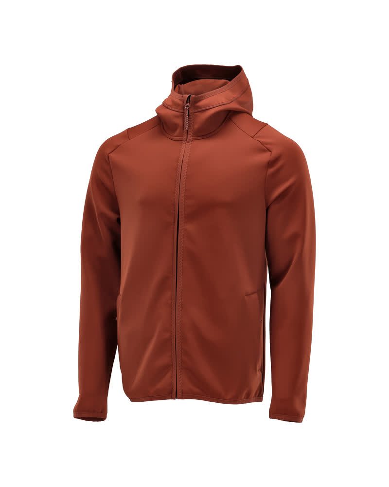 Fleecetrui met capuchon 22586 - 24 - herfstrood