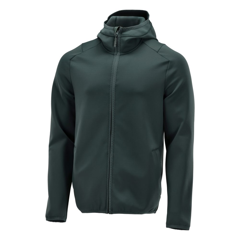 Fleecetrui met capuchon 22586 - 34 - bosgroen