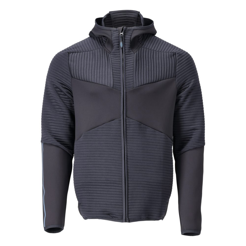 Fleece capuchontrui met rits 22603 - 010 - donkermarine