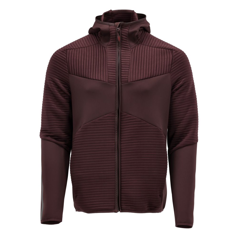 Fleece capuchontrui met rits 22603 - 22 - bordeaux