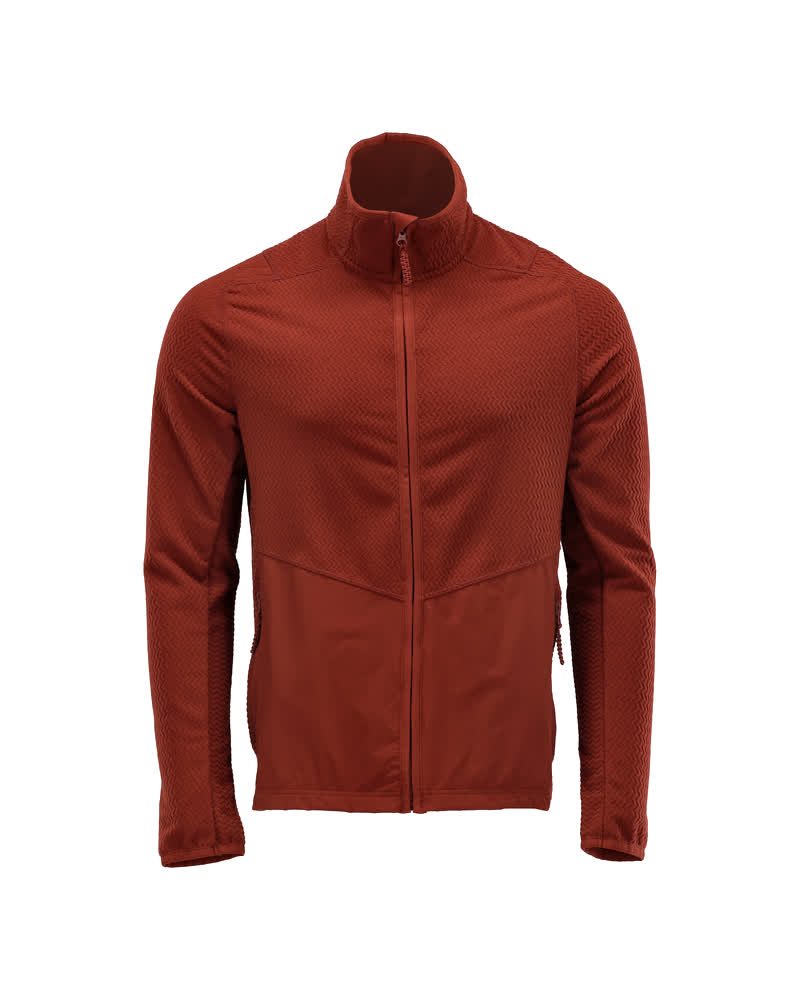 Microfleece trui met rits 22803 - 24 - herfstrood
