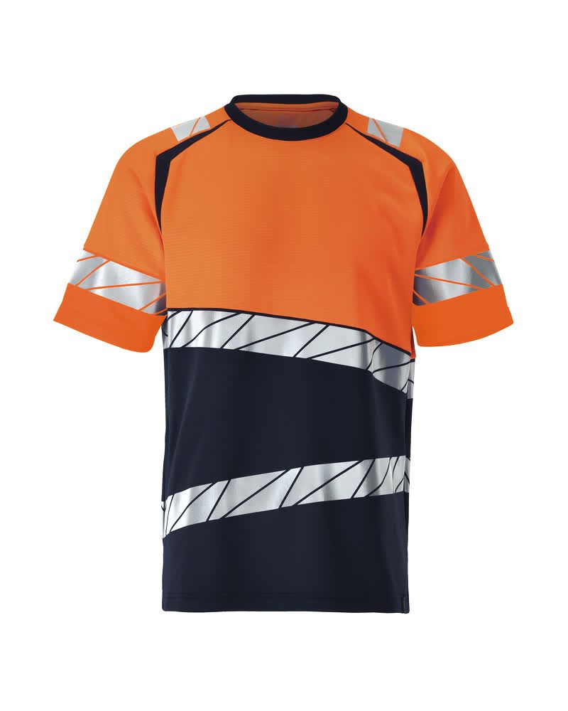 T-shirt 25082 donkermarine/hi-vis oranje