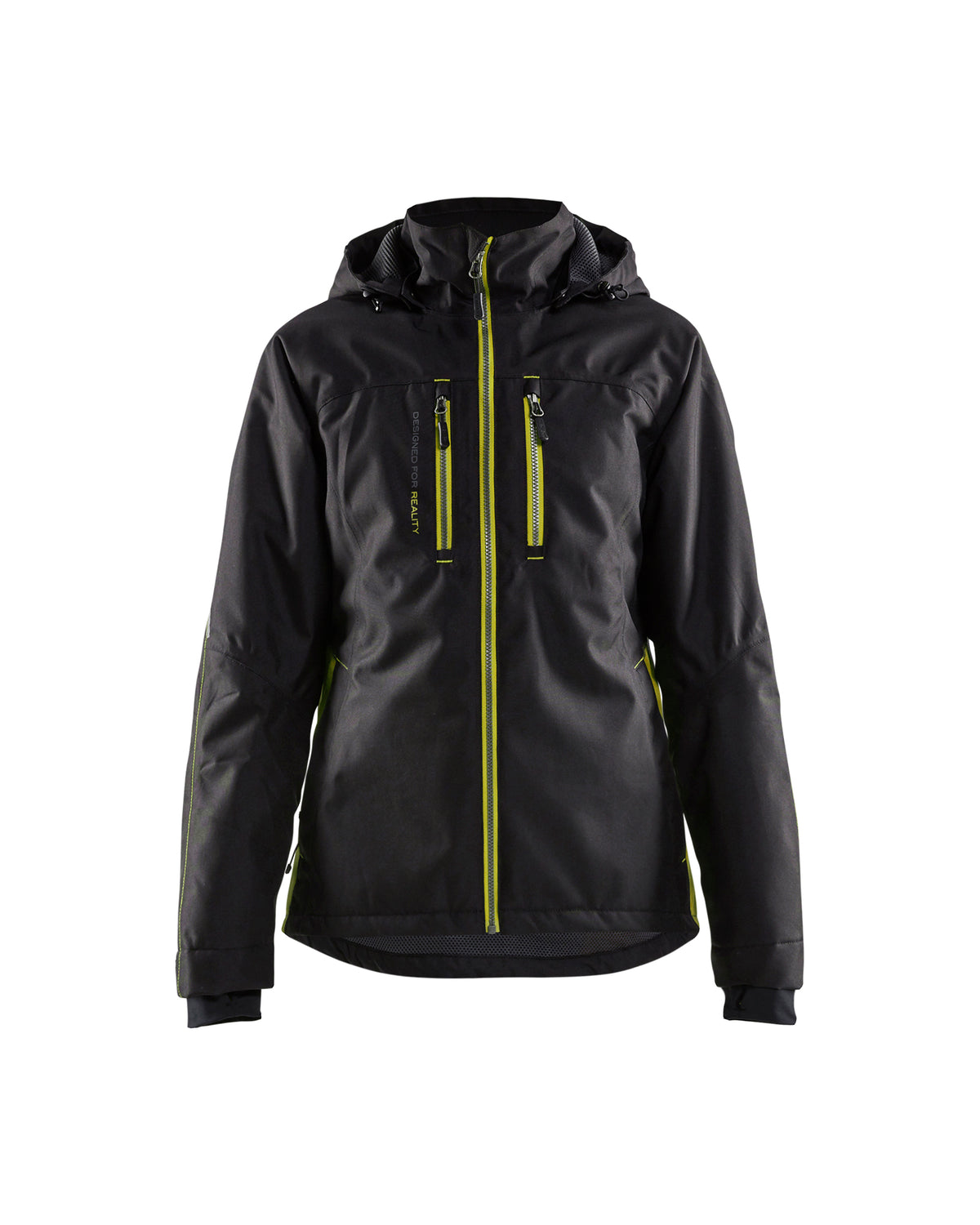 Lichtgewicht winterjas Dames 4972 - Zwart/High Vis Geel