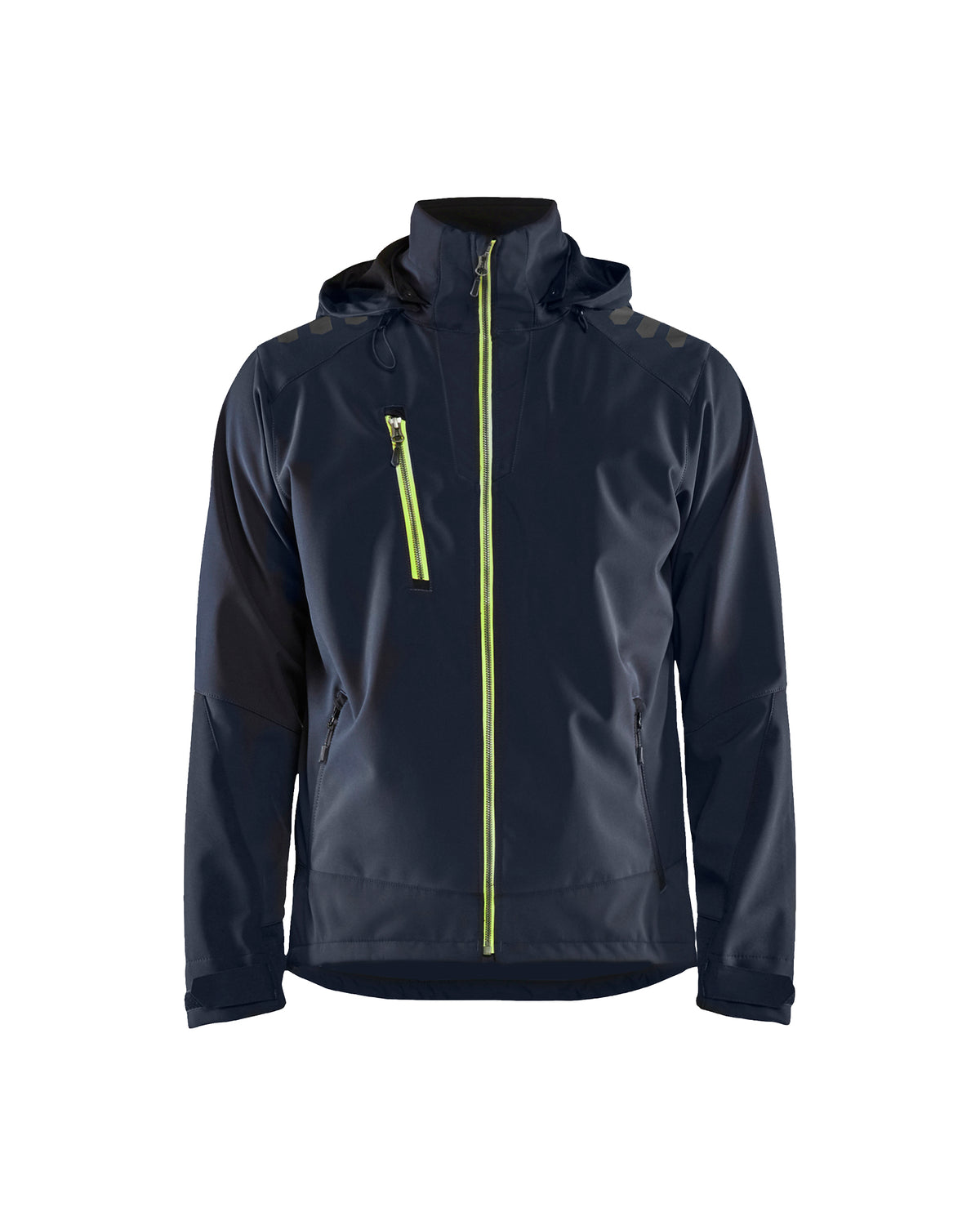 Softshell Jack 4749 - Donker marineblauw/High Vis Geel