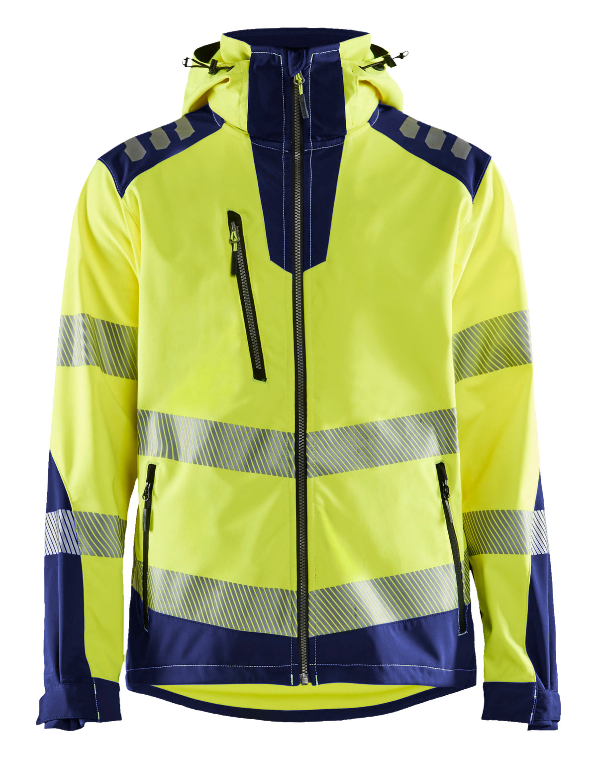 Softshell Jack High-Visibility 4491 - High Vis Geel/Marineblauw