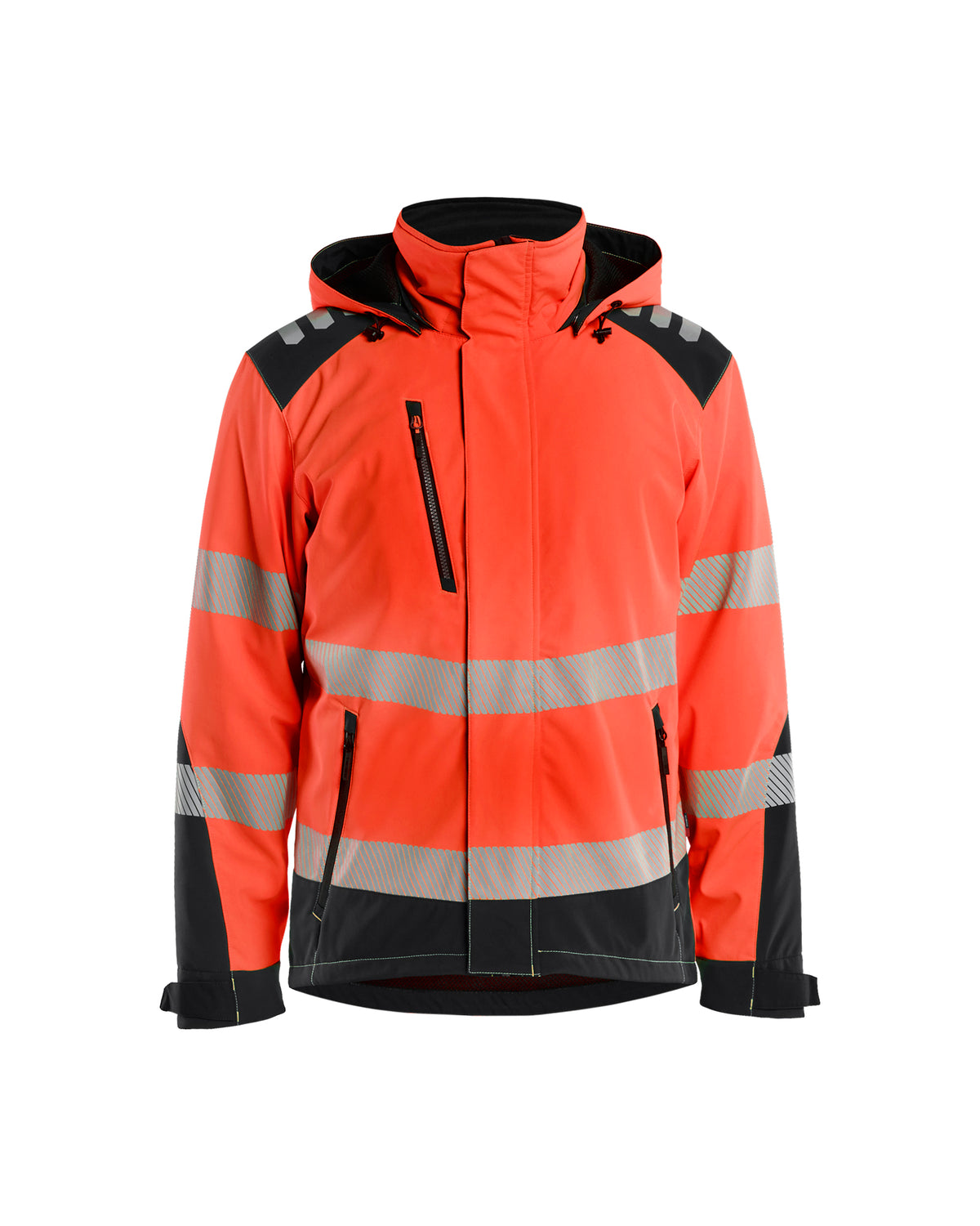 High-Visibility Softshell Winterjas 4400 - High Vis Rood/Zwart