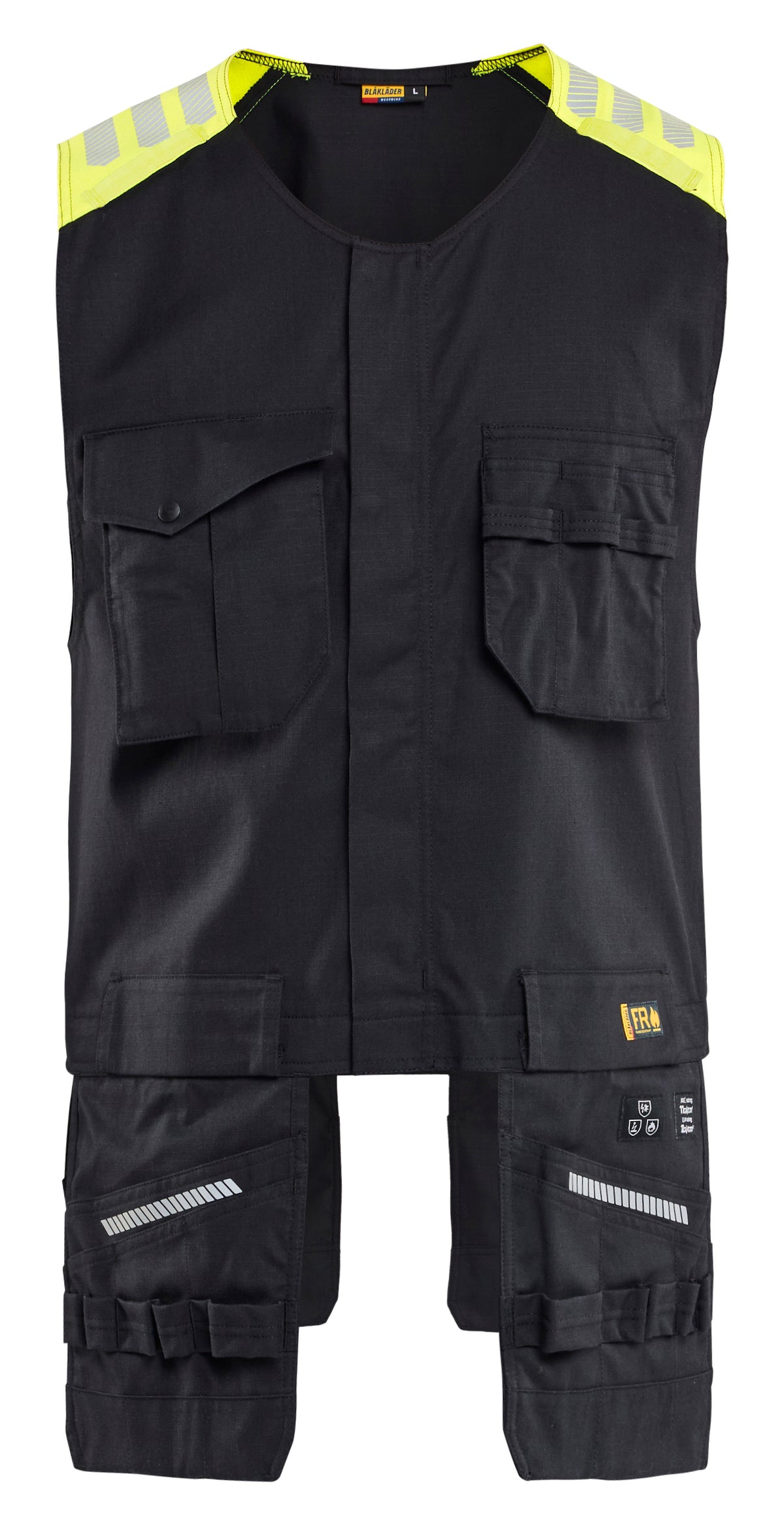 Werkvest Multinorm 3039 - Zwart/High Vis Geel