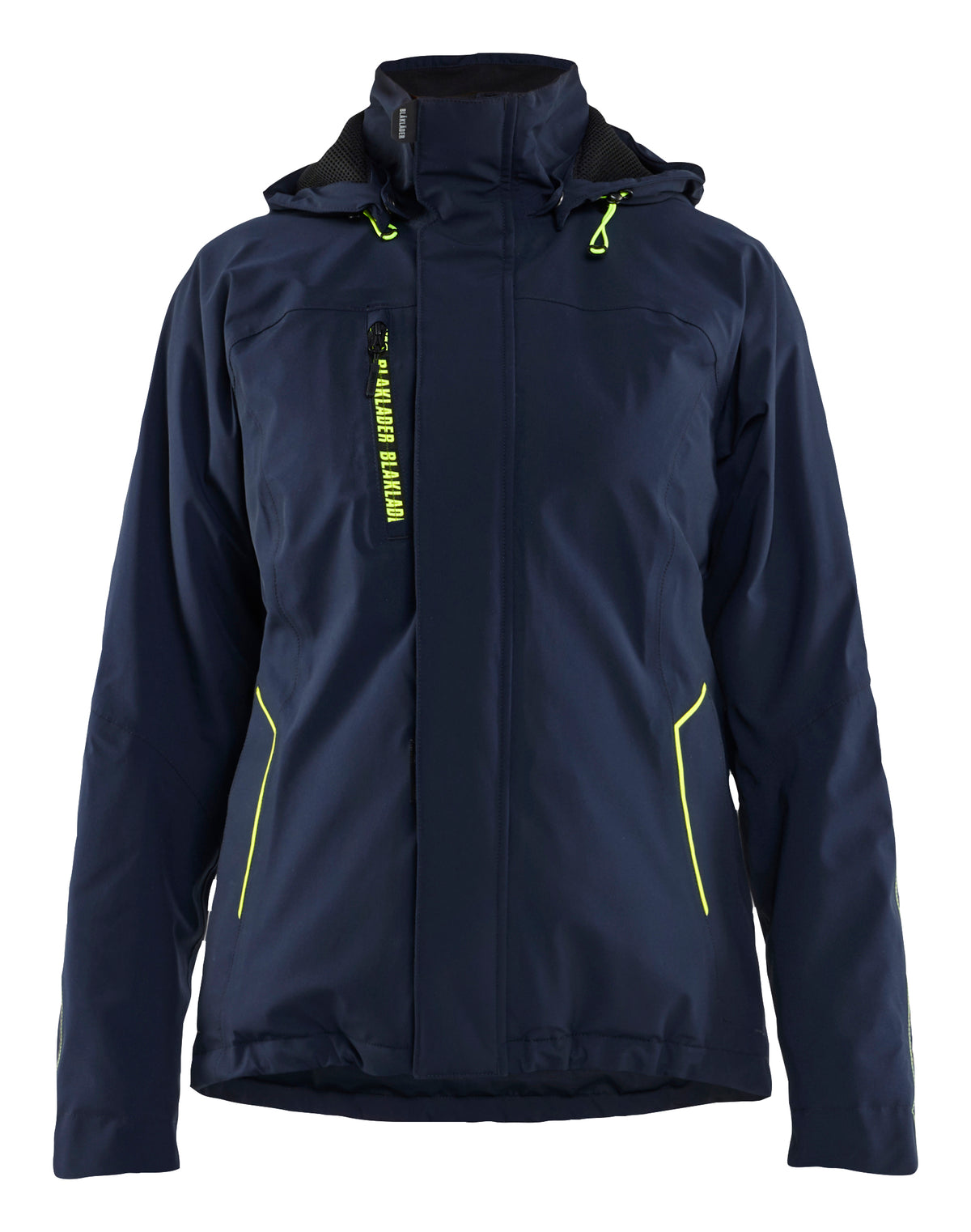 Winterjas Dames 4408 - Donker marineblauw/High Vis Geel