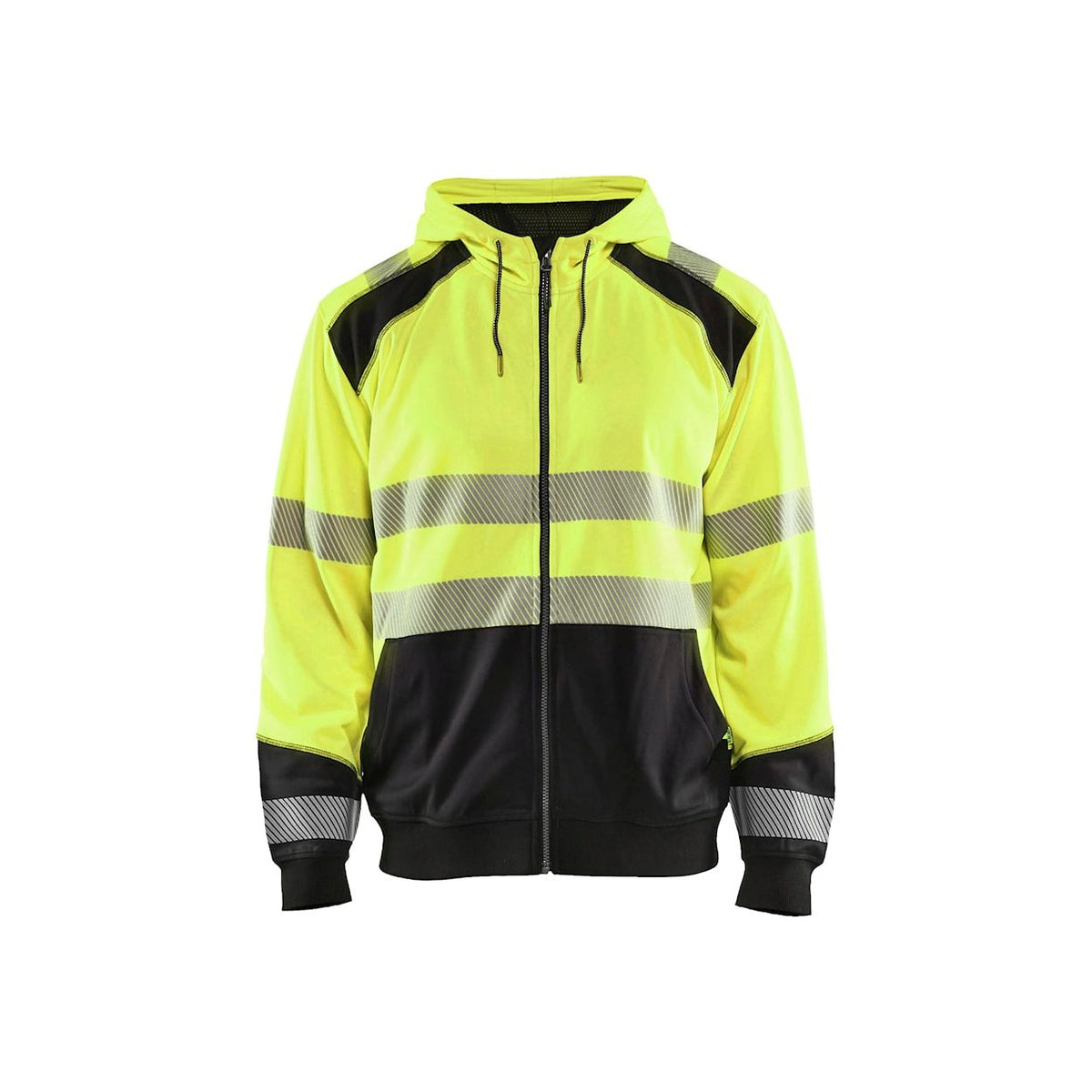 Blåkläder Hooded Sweatshirt High Vis Black High Visibility HIGH VIS GEEL/ZWART / XS,HIGH VIS GEEL/ZWART / S,HIGH VIS GEEL/ZWART / M,HIGH VIS GEEL/ZWART / L,HIGH VIS GEEL/ZWART / XL,HIGH VIS GEEL/ZWART / 2XL,HIGH VIS GEEL/ZWART / 3XL