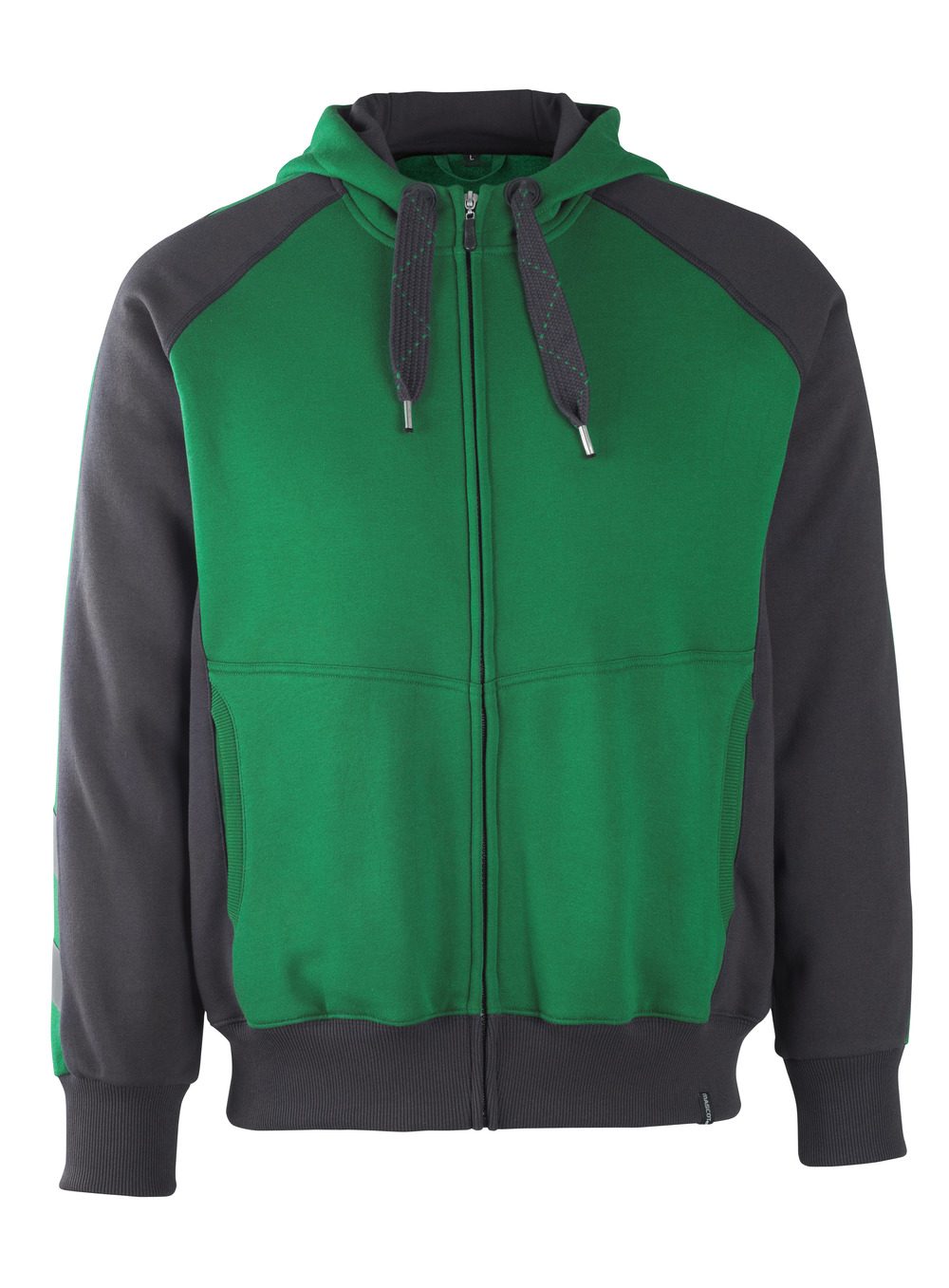 Capuchontrui met rits 50566 - 0309 - groen/zwart
