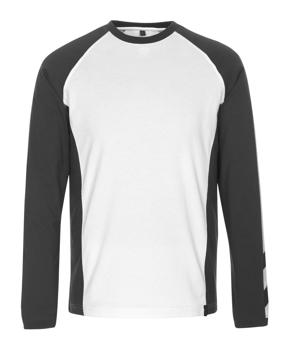 T-shirt lange mouwen 50568 - 0618 - wit/donkerantraciet