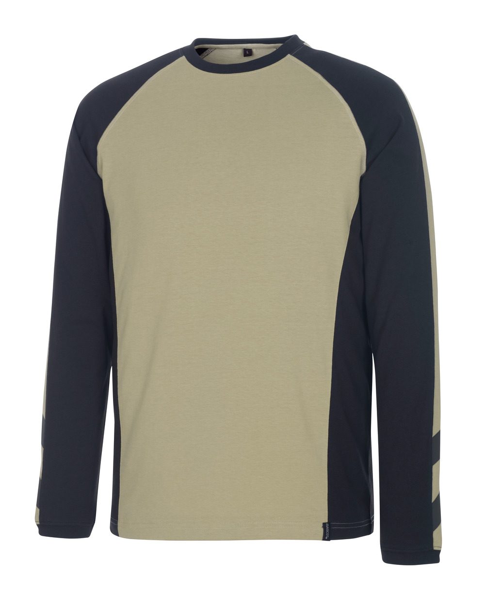 T-shirt lange mouwen 50568 - 5509 - lichtkhaki/zwart