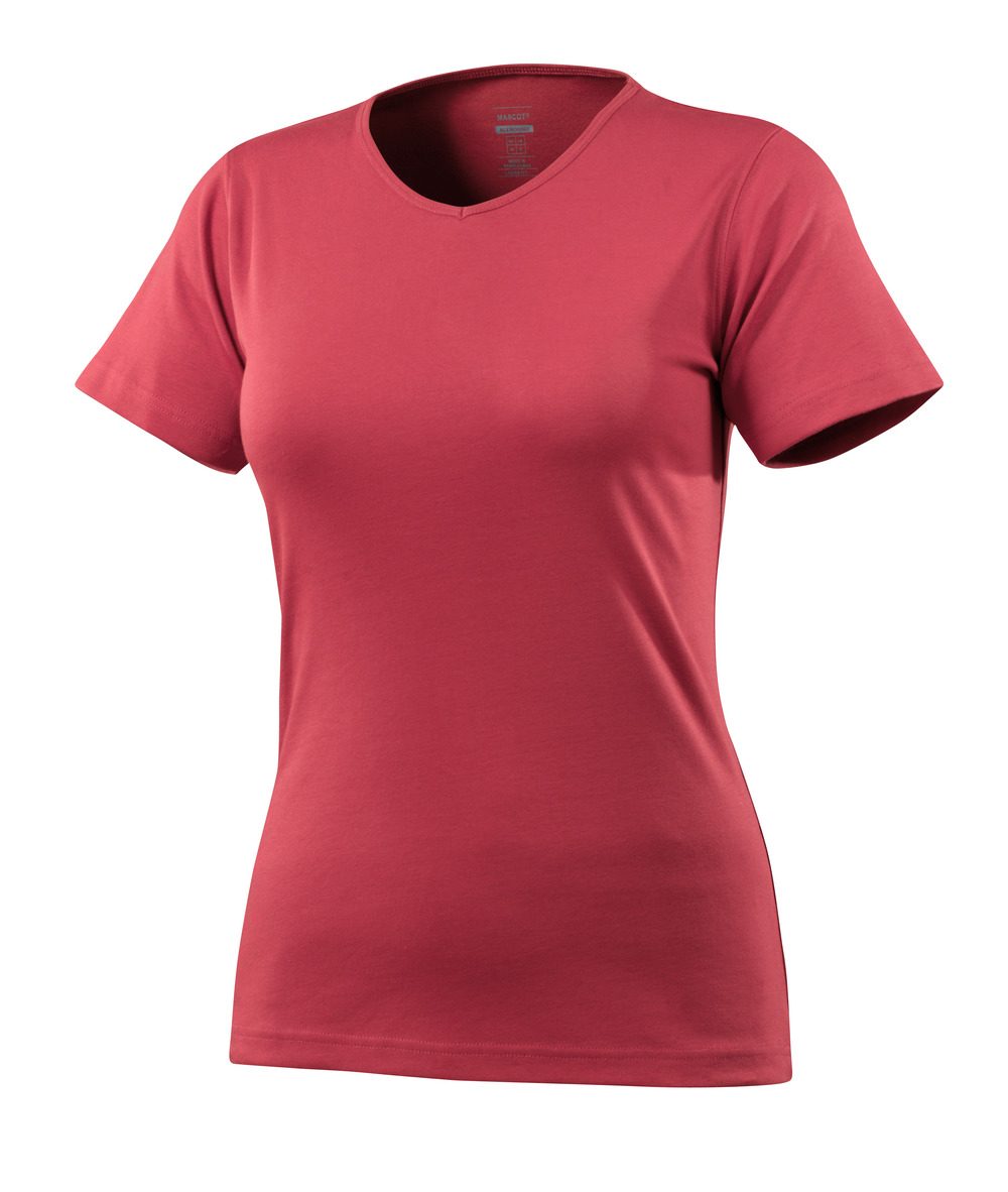 T-shirt met V-hals Dames 51584 - 96 - framboosrood
