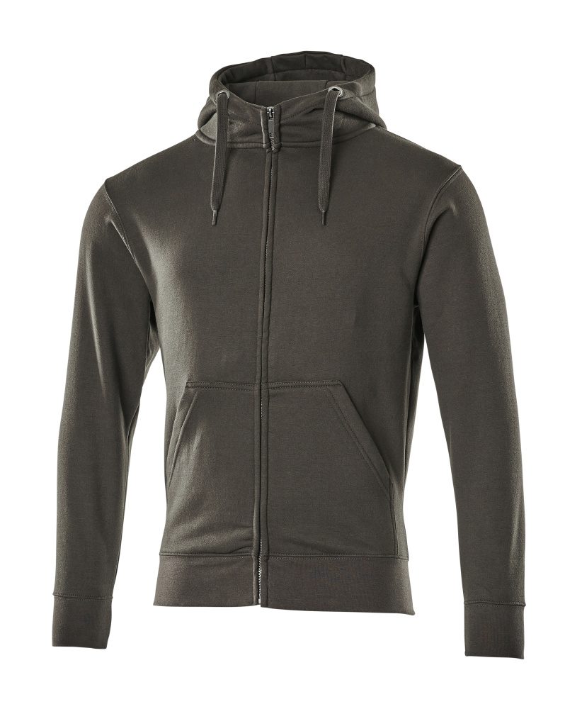 Capuchontrui met rits 51590 - 18 - donkerantraciet