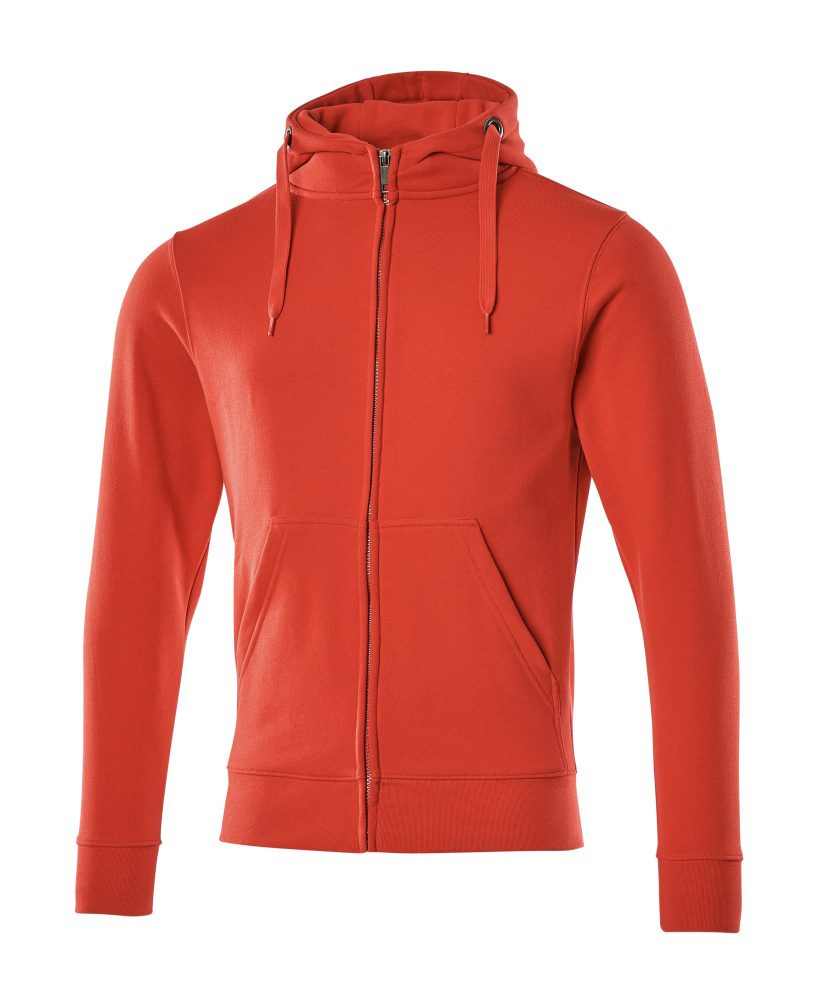 Capuchontrui met rits 51590 - 202 - signaalrood