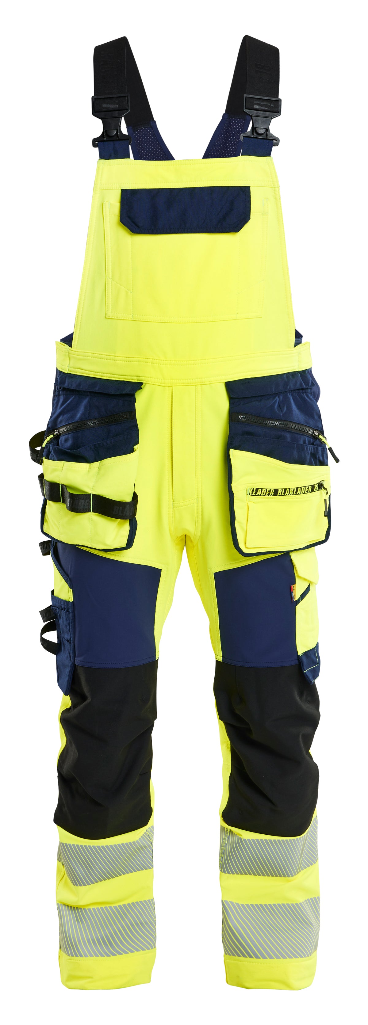 High-Visibility Bretelbroek 2626 - High Vis Geel/Marineblauw