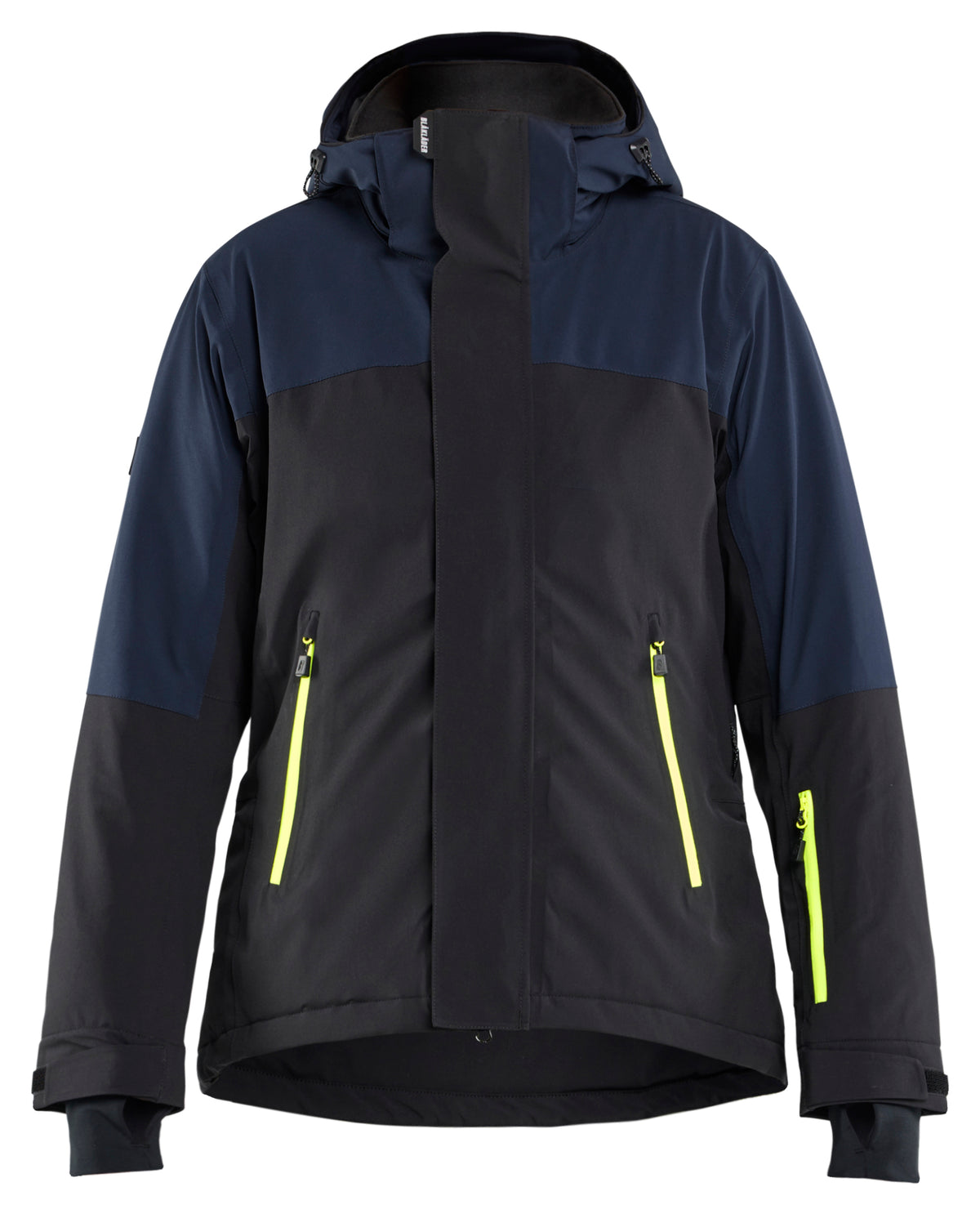 Winterjas STRIKER Dames - Donker marineblauw/High Vis Geel