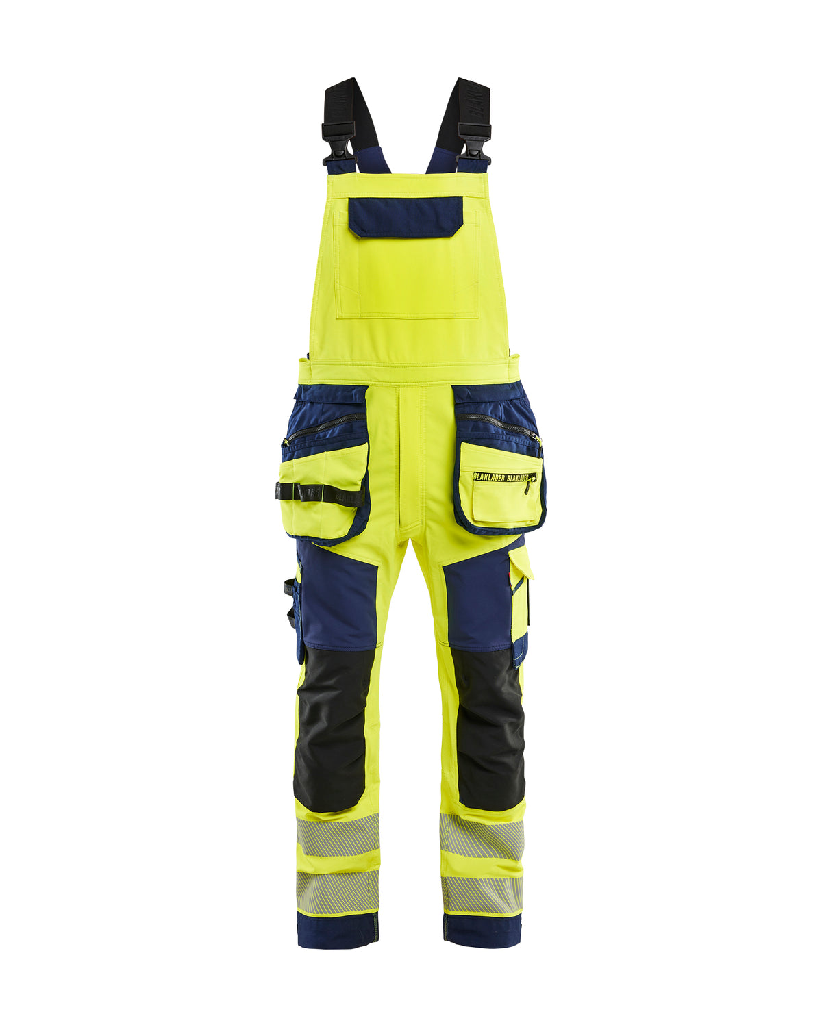 High-Visibility Bretelbroek 2626 - High Vis Geel/Marineblauw