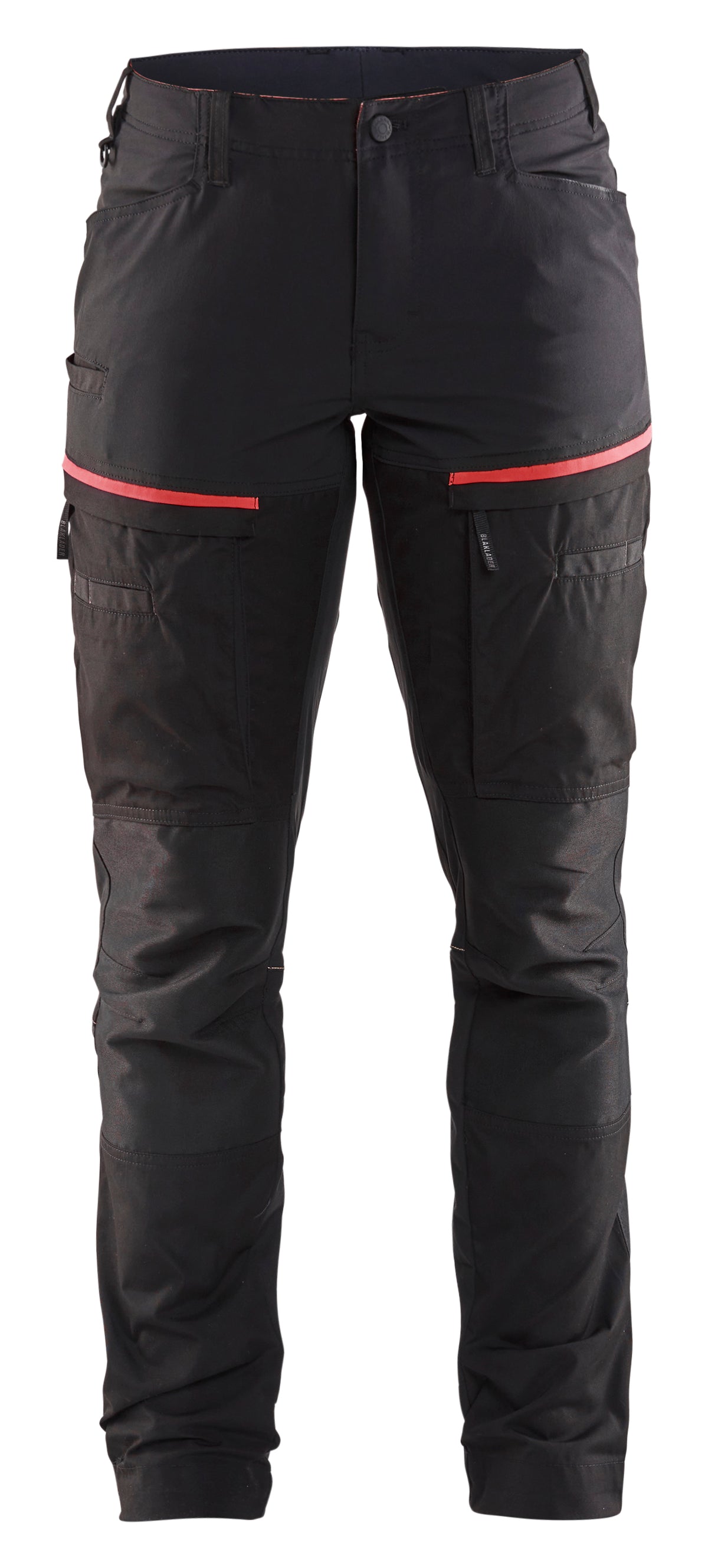 Service Werkbroek Stretch Dames 7166 - Zwart/Rood