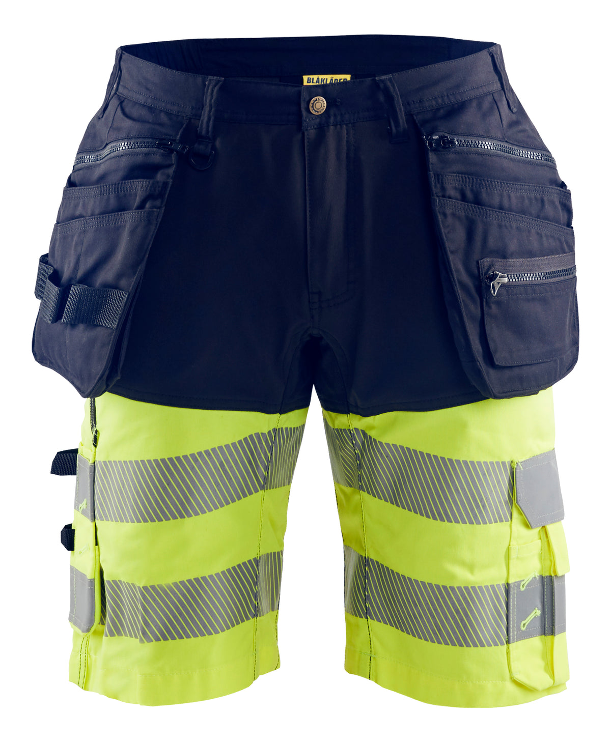 High-Visibility Short 1596 - Marine/High Vis Geel