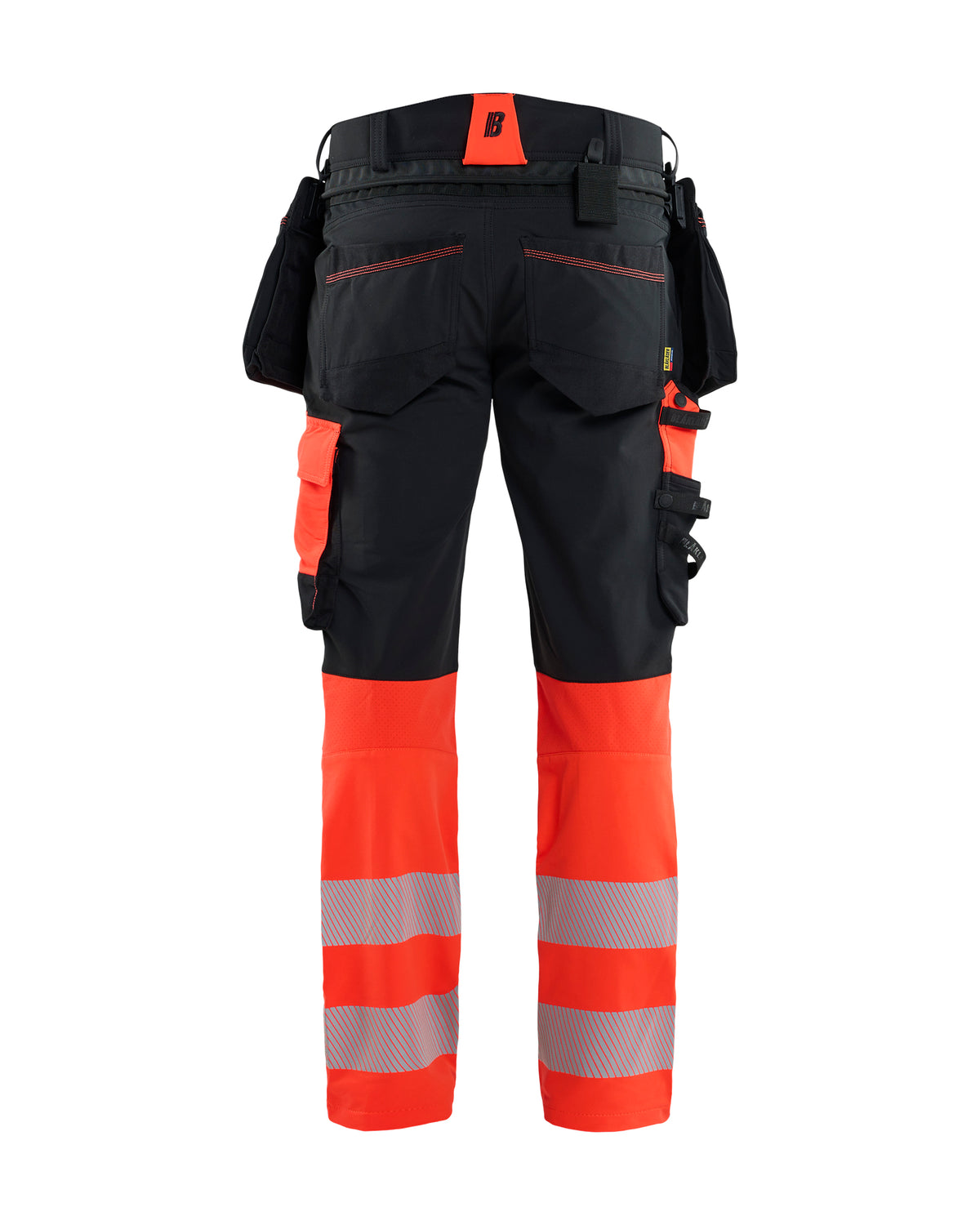 High-Visibility Werkbroek ToolRig - Zwart/High Vis Rood