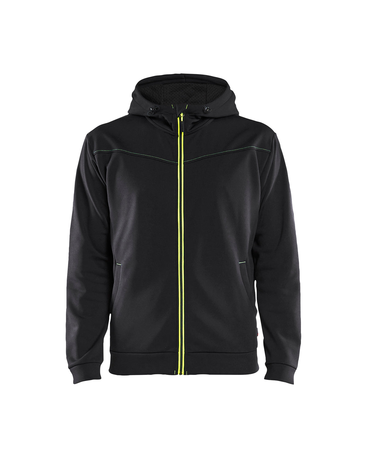 Hooded Sweatshirt met Rits 3363 - Zwart/High Vis Geel