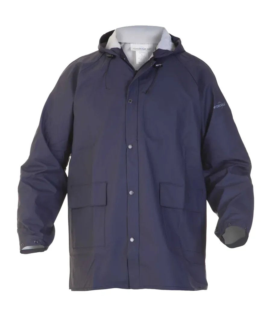 Hydrowear Hydrowear SELSEY Regenjas Dark Slate Gray Regenjas 85cm Ritssluiting met drukknopen Verstelbare elastische mouwen met drukknopen 2 voorzakken met klep Vaste capuchon Okselventilatie 170 grams(+/- 10gr) blauw / s,blauw / m,blauw / l,blauw / xl,blauw / 2xl,blauw / 3xl