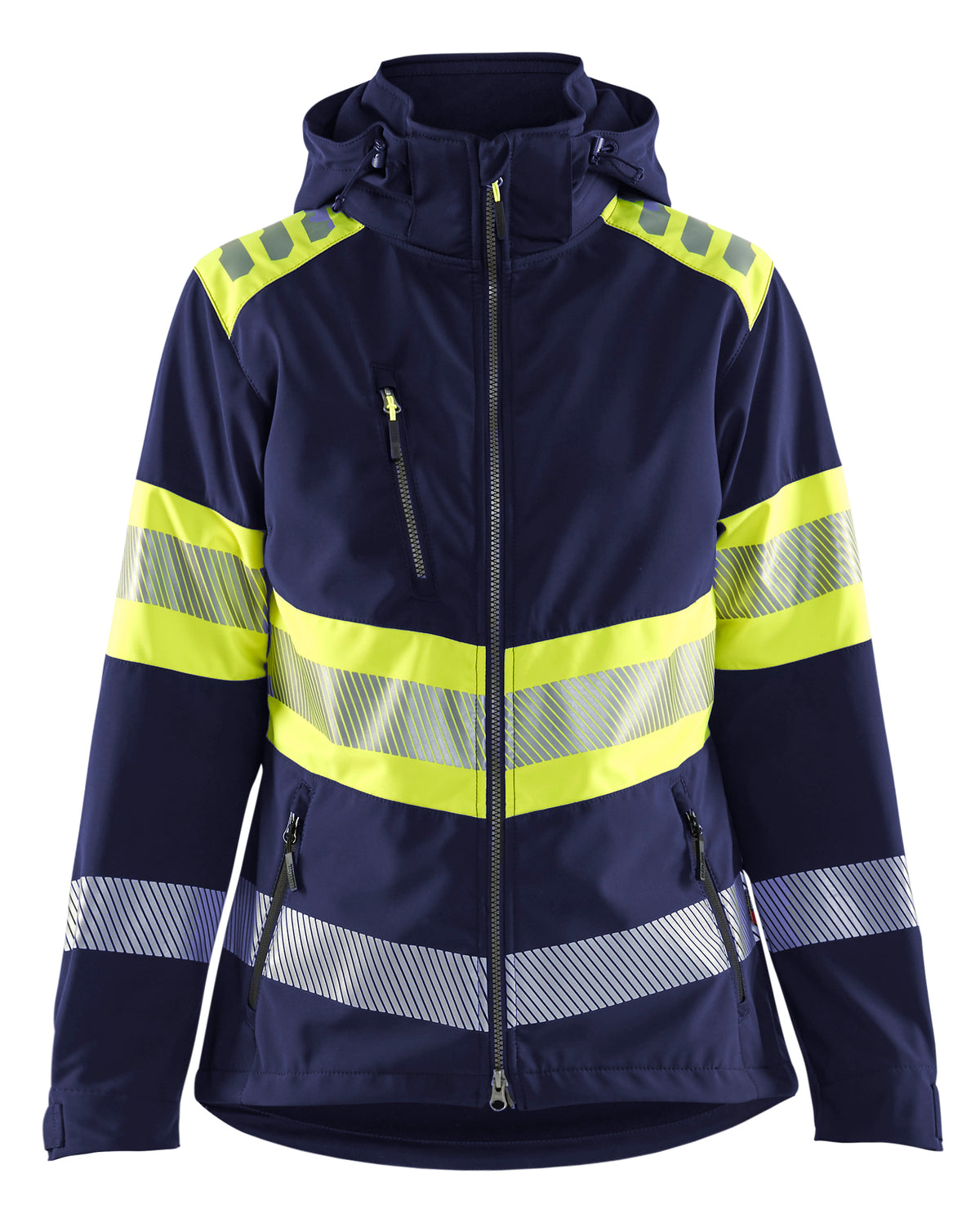 High-Visibility Softshell Jack Dames 4404 - Marine/High Vis Geel