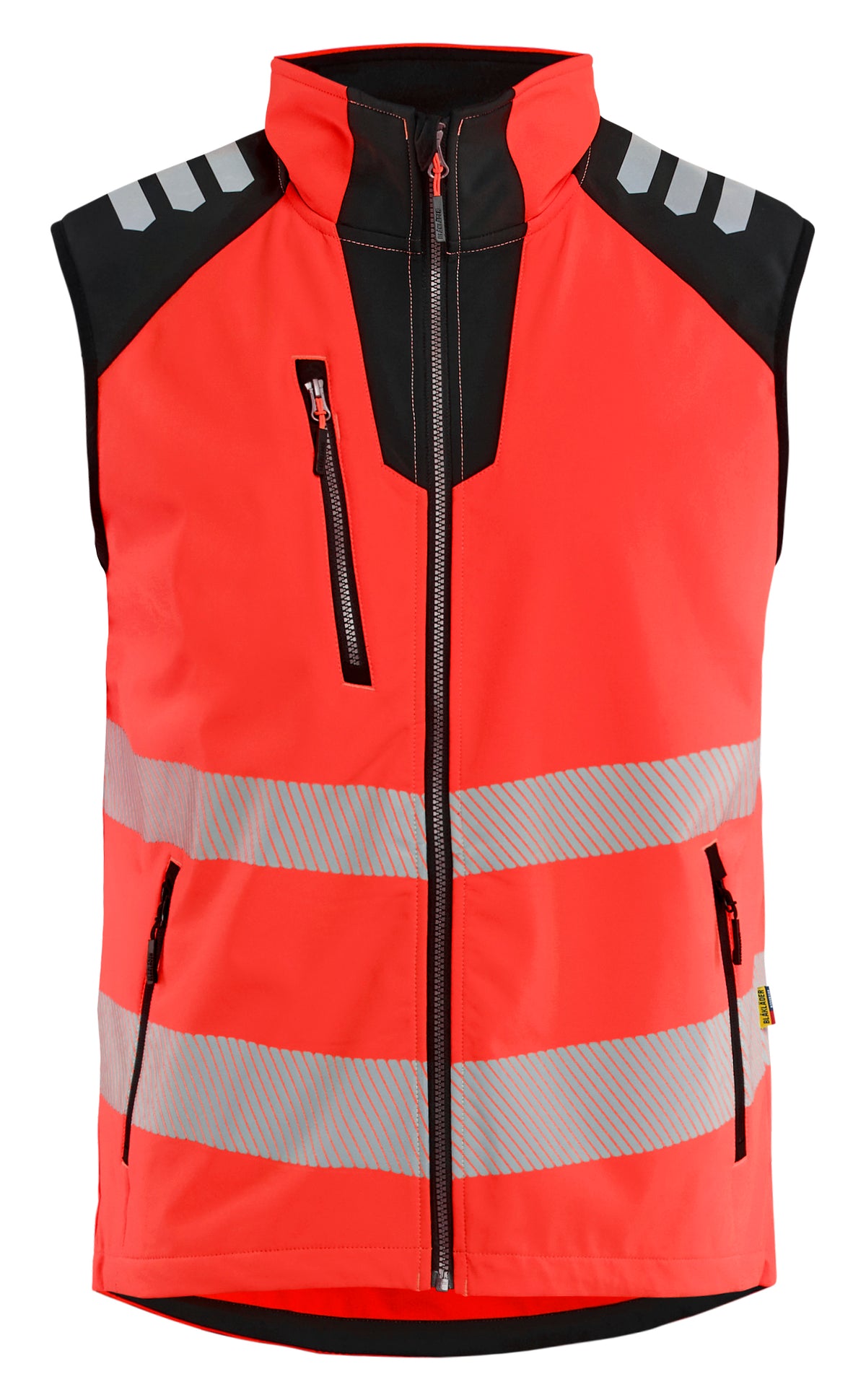 High-Visibility Softshell Bodywarmer 3091 - High Vis Rood/Zwart