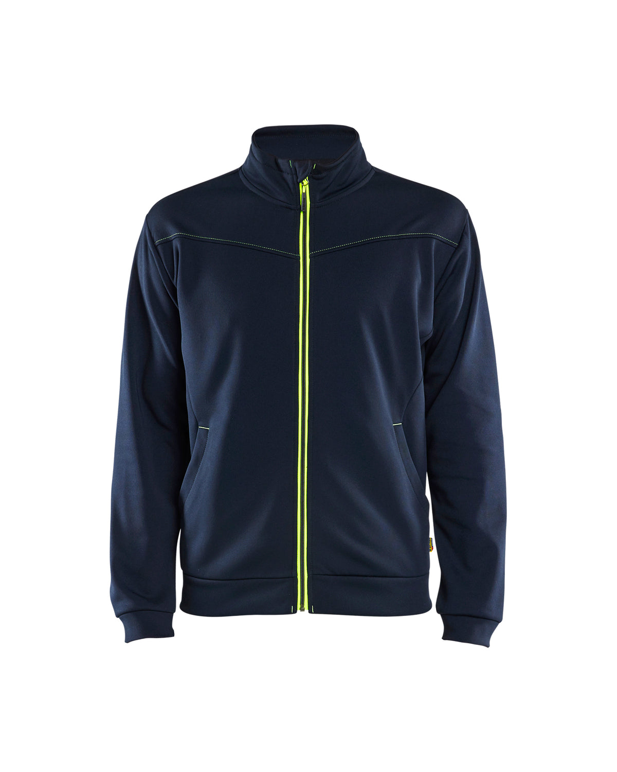 Sweatshirt met rits 3362 - Donker marineblauw/High Vis Geel