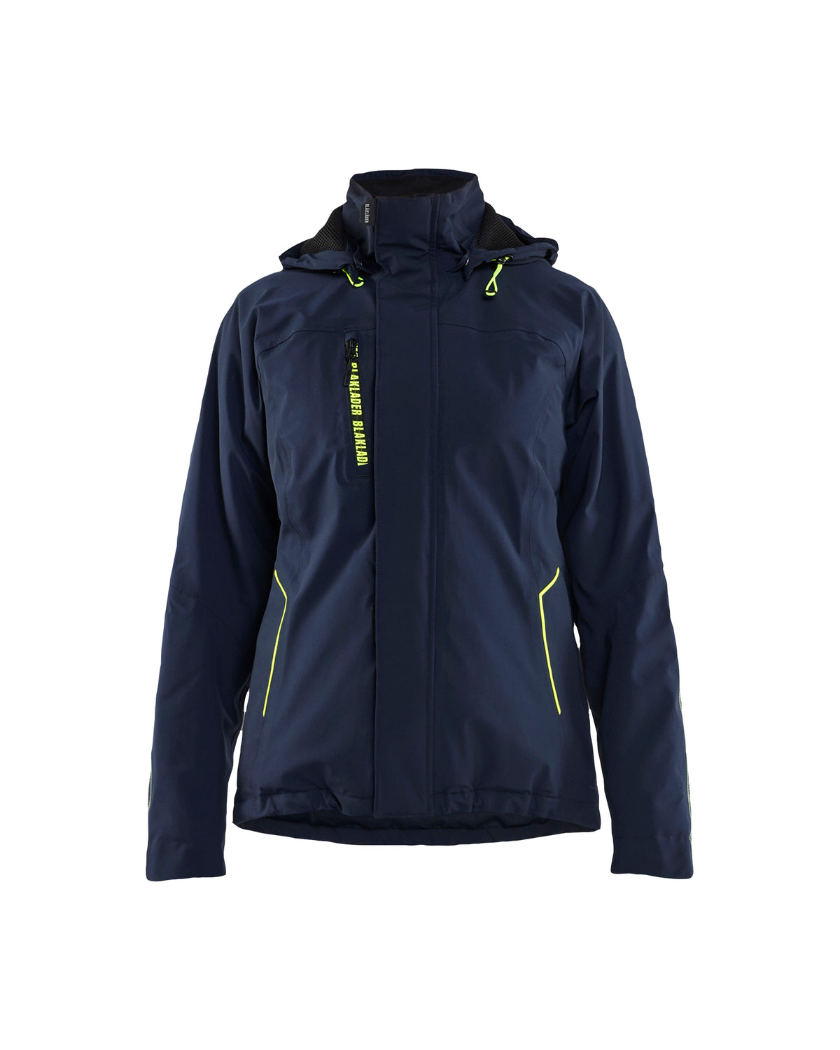 Winterjas Dames 4408 - Donker marineblauw/High Vis Geel