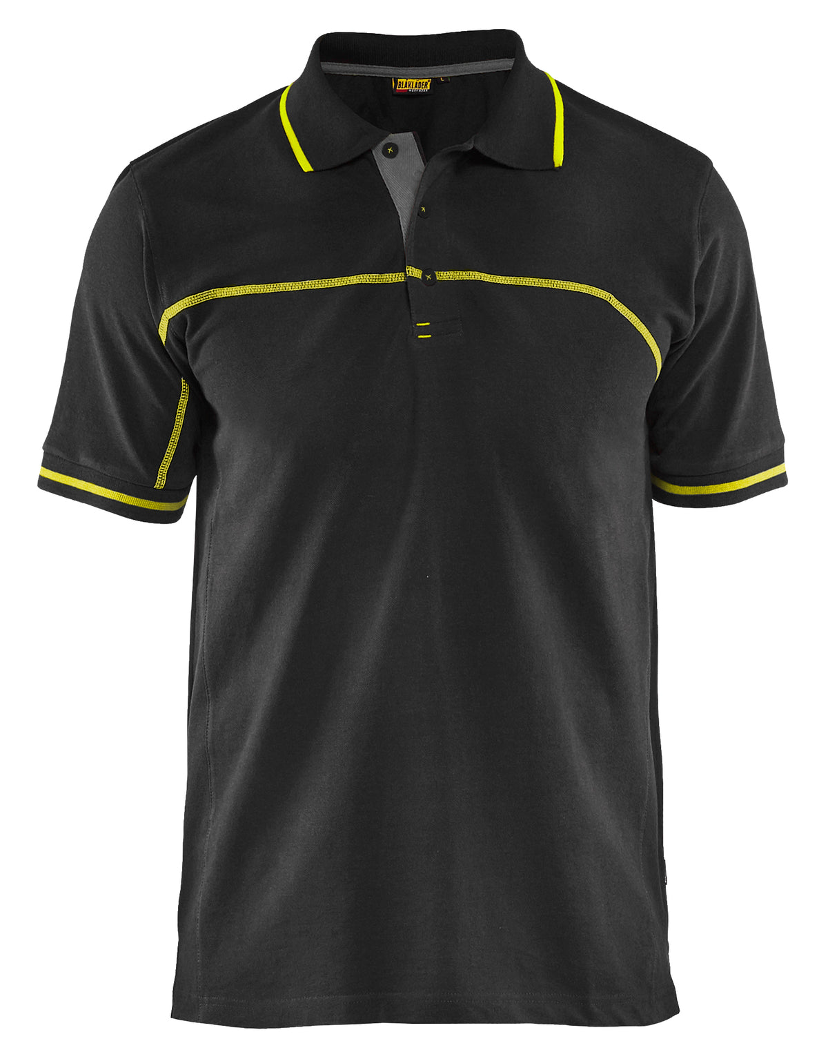 Poloshirt 3389 - Zwart/High Vis Geel